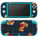 igsticker Nintendo Switch Lite 専用 デザインスキンシール 全面 ニンテンドー スイッチ ライト 専用 ゲーム機 カバー アクセサリー フィルム ステッカー エアフリー 008771 チェック 熊 テディベア