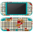 igsticker Nintendo Switch Lite 専用 デザインスキンシール 全面 ニンテンドー スイッチ ライト 専用 ゲーム機 カバー アクセサリー フィルム ステッカー エアフリー 008772 チェック 熊 テディベア