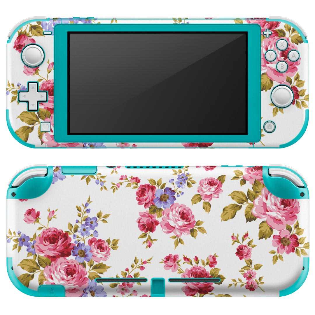 igsticker Nintendo Switch Lite 専用 デザインスキンシール 全面 ニンテンドー スイッチ ライト 専用 ゲーム機 カバー アクセサリー フィルム ステッカー エアフリー 008837 花　　ピンク　薔薇