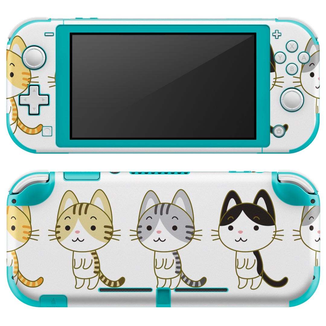 igsticker Nintendo Switch Lite 専用 デザインスキンシール 全面 ニンテンドー スイッチ ライト 専用 ゲーム機 カバー アクセサリー フィルム ステッカー エアフリー 008860 イラスト ネコ 猫