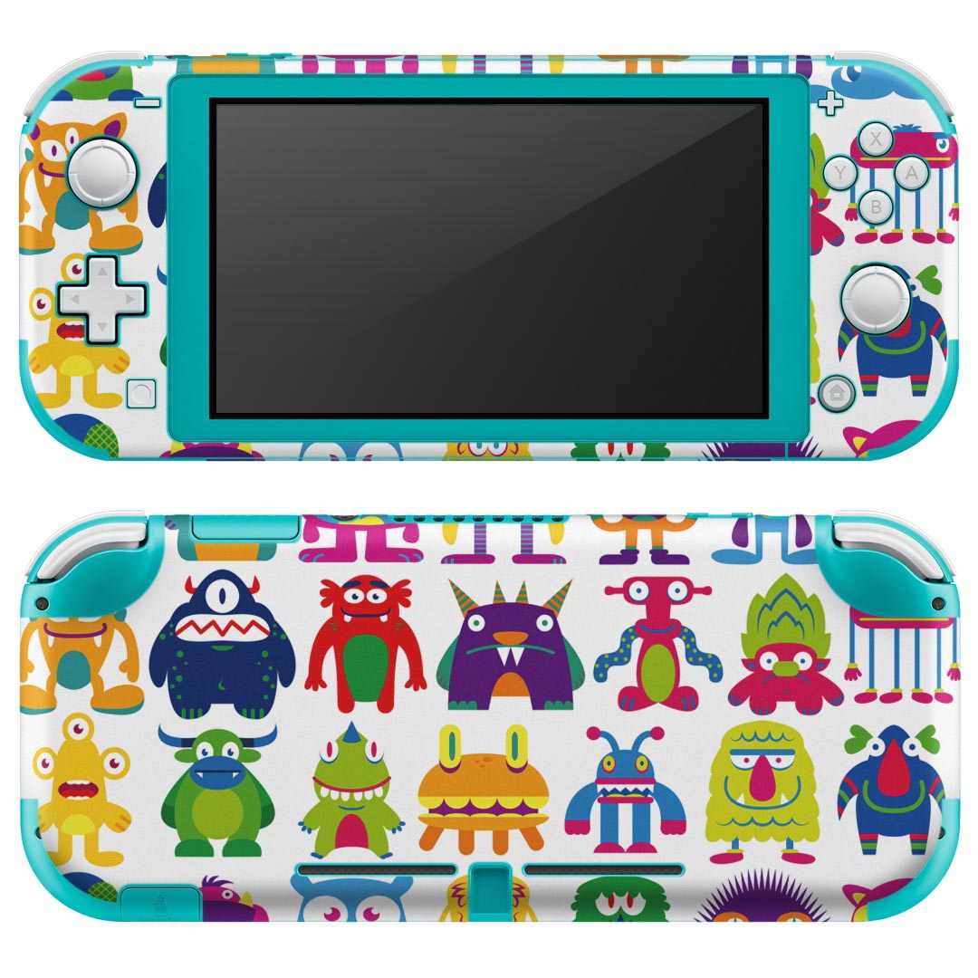 igsticker Nintendo Switch Lite 専用 デザインスキンシール 全面 ニンテンドー スイッチ ライト 専用 ゲーム機 カバー アクセサリー フィルム ステッカー エアフリー 008861 イラスト カラフル モンスター