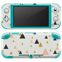 igsticker Nintendo Switch Lite 専用 デザインスキンシール 全面 ニンテンドー スイッチ ライト 専用 ゲーム機 カバー アクセサリー フィルム ステッカー エアフリー 008869 三角　模様　ピンク　黒　ブラック