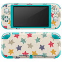 igsticker Nintendo Switch Lite 専用 デザインスキンシール 全面 ニンテンドー スイッチ ライト 専用 ゲーム機 カバー アクセサリー フィルム ステッカー エアフリー 008872 星　スター　カラフル　模様