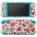 igsticker Nintendo Switch Lite 専用 デザインスキンシール 全面 ニンテンドー スイッチ ライト 専用 ゲーム機 カバー アクセサリー フィルム ステッカー エアフリー 008887 イラスト　ピンク　フクロウ　ハート