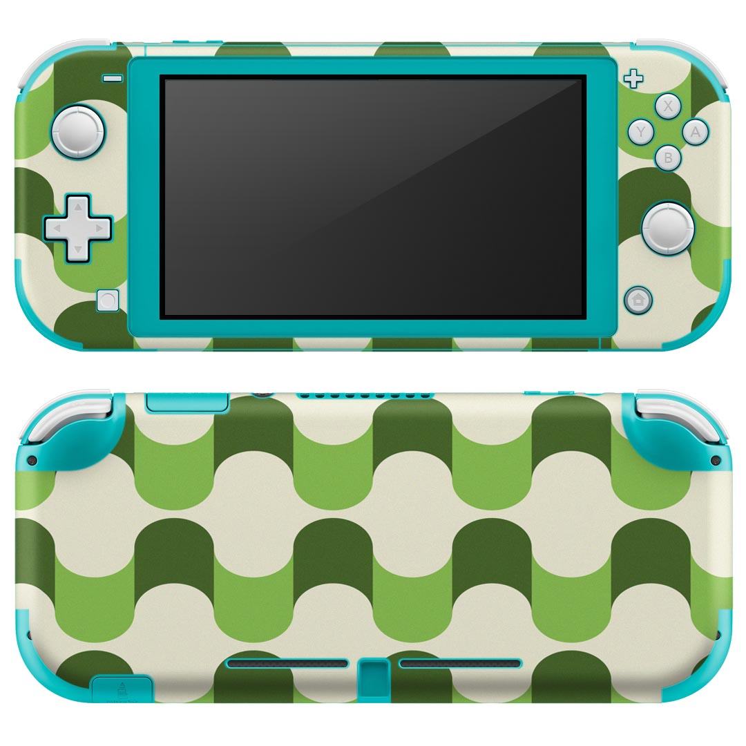 igsticker Nintendo Switch Lite 専用 デザインスキンシール 全面 ニンテンドー スイッチ ライト 専用 ゲーム機 カバー アクセサリー フィルム ステッカー エアフリー 008889 緑 グリーン 模様
