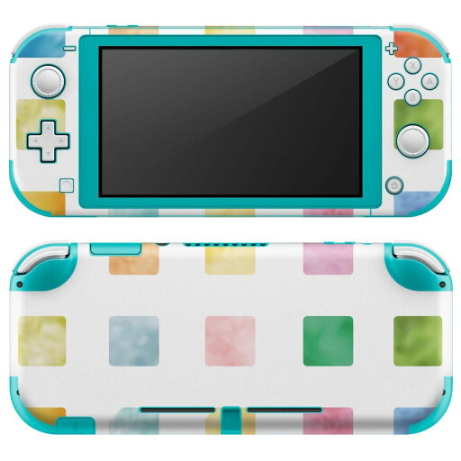 igsticker Nintendo Switch Lite 専用 デザインスキンシール 全面 ニンテンドー スイッチ ライト 専用 ゲーム機 カバー アクセサリー フィルム ステッカー エアフリー 008901 四角 カラフル パステル 模様