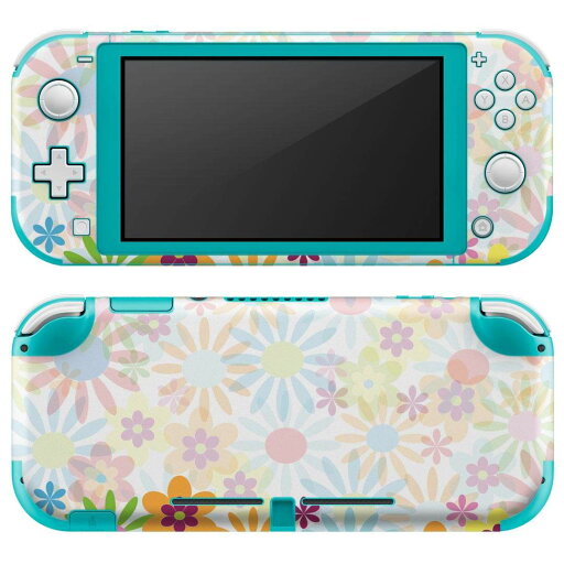 igsticker Nintendo Switch Lite 専用 デザインスキンシール 全面 ニンテンドー スイッチ ライト 専用 ゲーム機 カバー アクセサリー フィルム ステッカー エアフリー 008941 花  カラフル