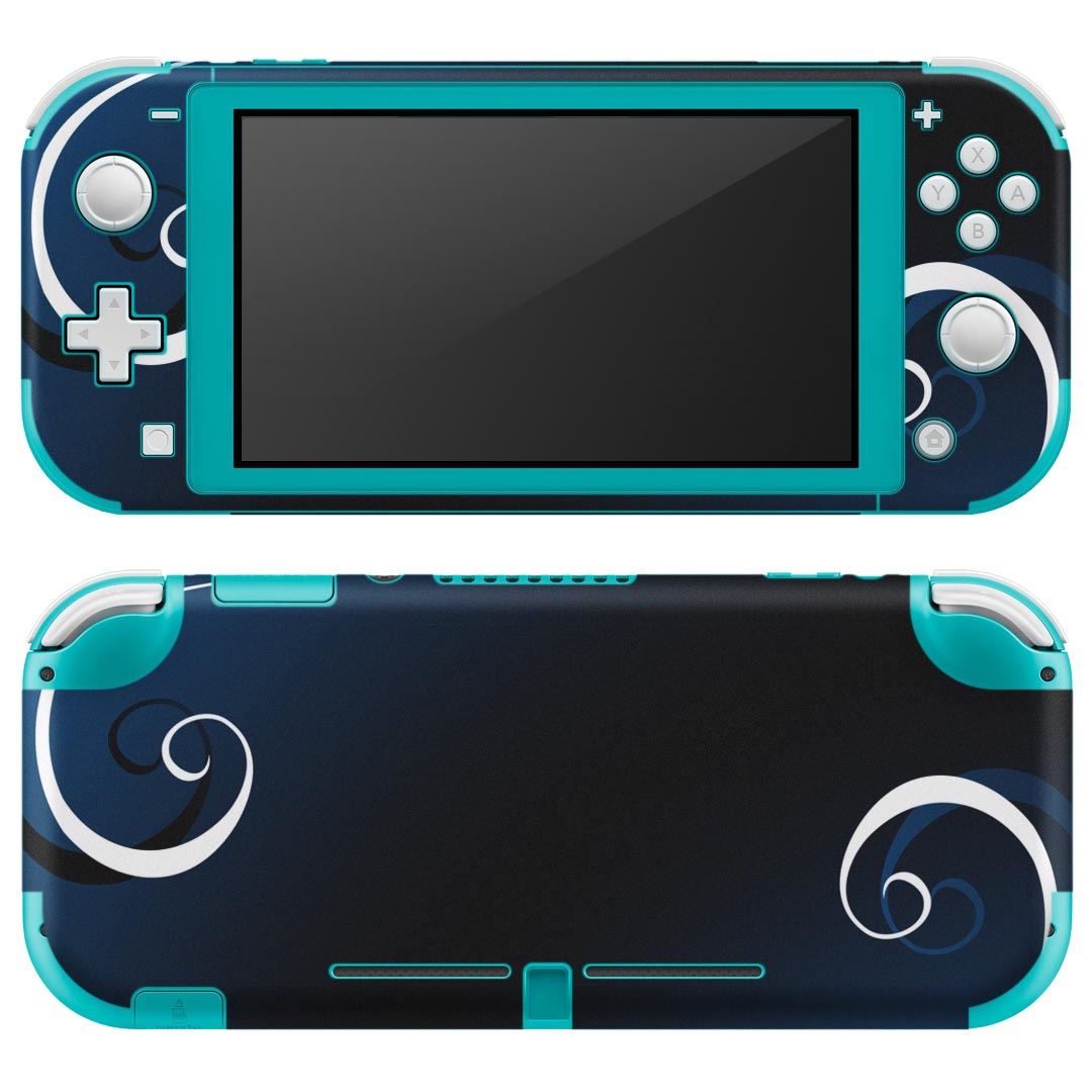 igsticker Nintendo Switch Lite 専用 デザインスキンシール 全面 ニンテンドー スイッチ ライト 専用 ゲーム機 カバー アクセサリー フィルム ステッカー エアフリー 008949 花 ブルー 青