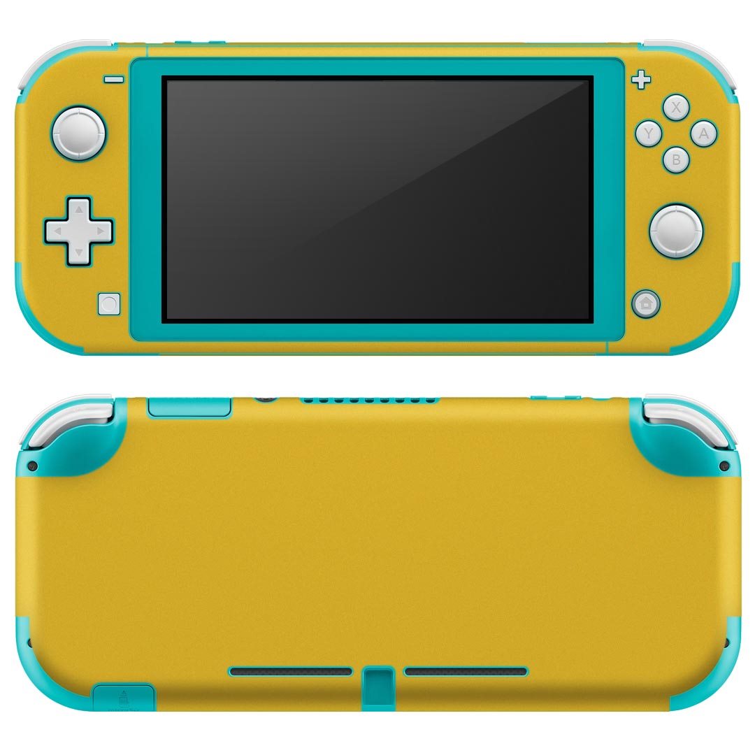 igsticker Nintendo Switch Lite 専用 デザインスキンシール 全面 ニンテンドー スイッチ ライト 専用 ゲーム機 カバー アクセサリー フィルム ステッカー エアフリー 008994 シンプル　無地　黄色