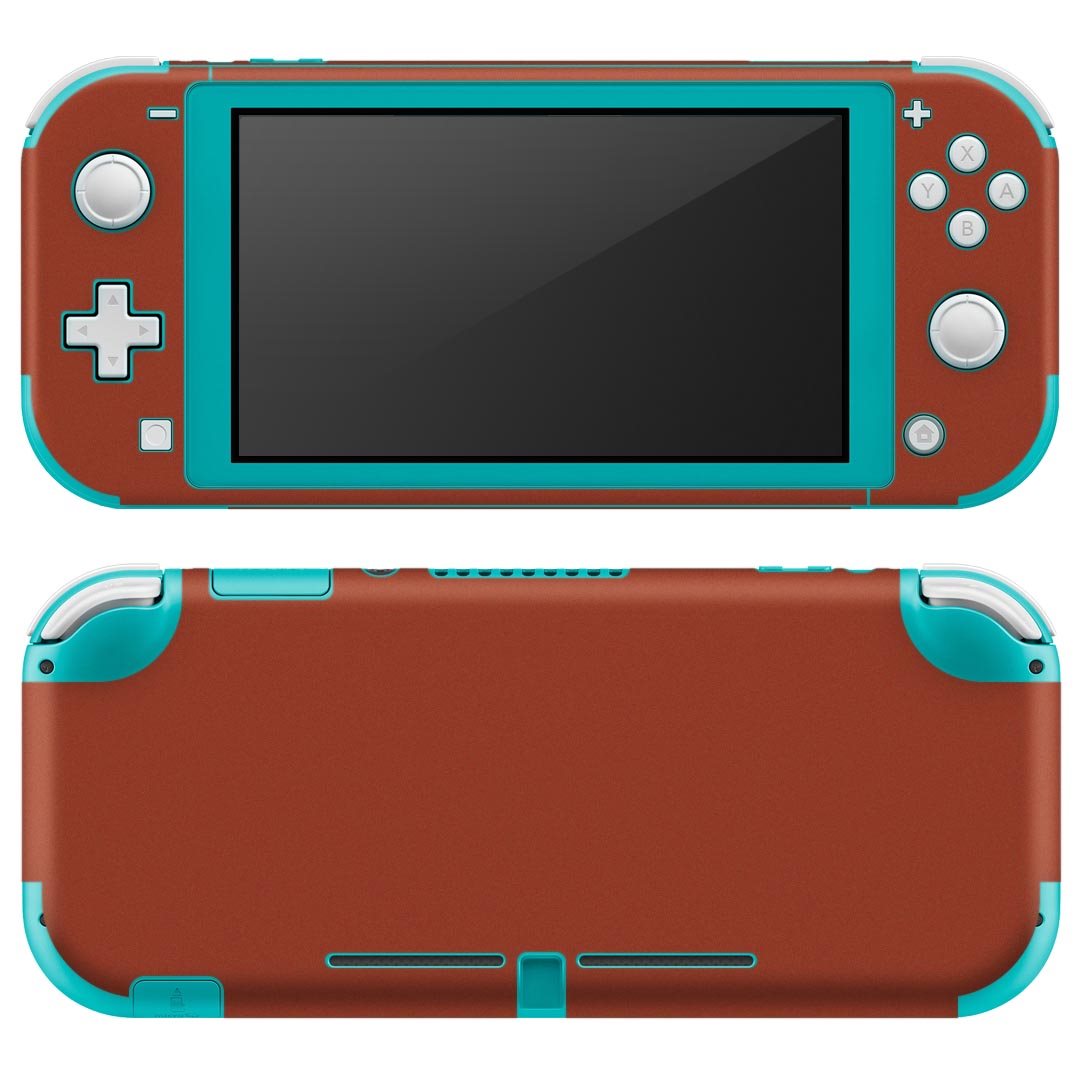 igsticker Nintendo Switch Lite 専用 デザインスキンシール 全面 ニンテンドー スイッチ ライト 専用 ゲーム機 カバー アクセサリー フィルム ステッカー エアフリー 009003 シンプル 無地 赤茶