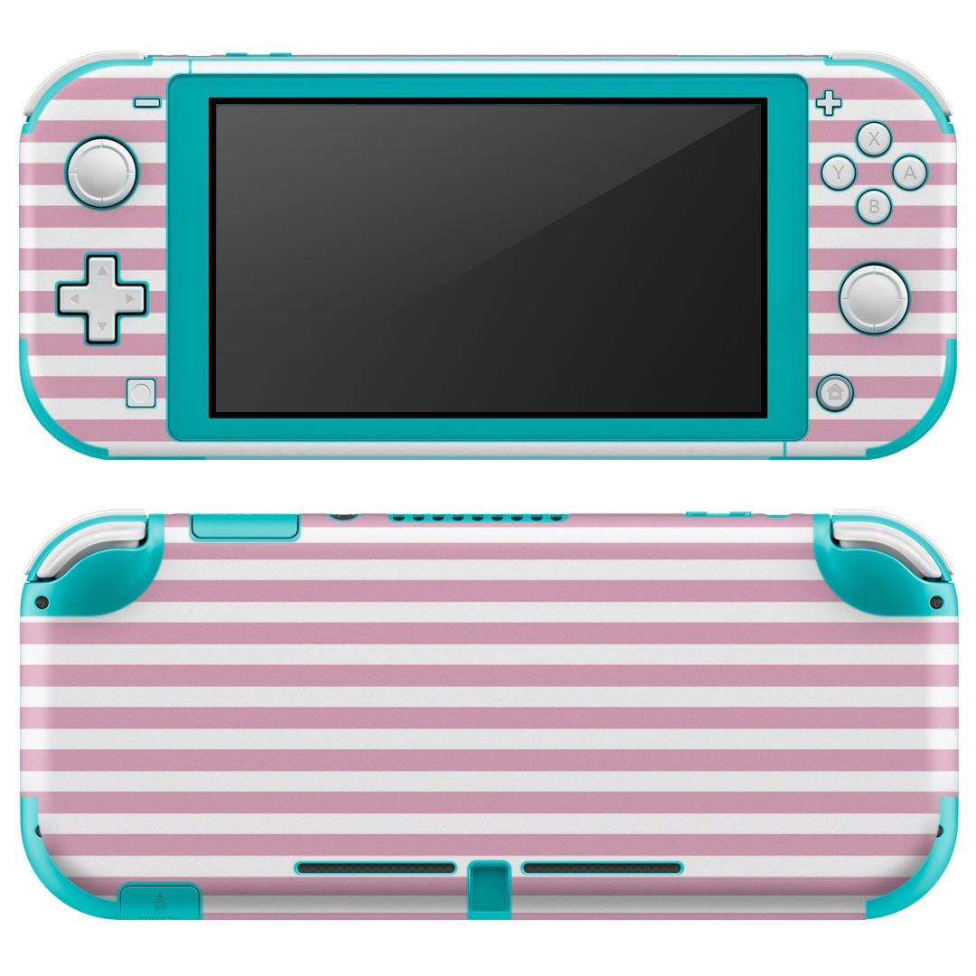 igsticker Nintendo Switch Lite 専用 デザインスキンシール 全面 ニンテンドー スイッチ ライト 専用 ゲーム機 カバー アクセサリー フィルム ステッカー エアフリー 009024 シンプル ボーダー ピンク