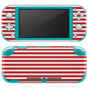 igsticker Nintendo Switch Lite 専用 デザインスキンシール 全面 ニンテンドー スイッチ ライト 専用 ゲーム機 カバー アクセサリー フィルム ステッカー エアフリー 009032 シンプル　ボーダー　赤