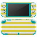 igsticker Nintendo Switch Lite 専用 デザインスキンシール 全面 ニンテンドー スイッチ ライト 専用 ゲーム機 カバー アクセサリー フィルム ステッカー エアフリー 009037 シンプル ボーダー 黄色(2)