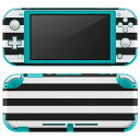 igsticker Nintendo Switch Lite 専用 デザインスキンシール 全面 ニンテンドー スイッチ ライト 専用 ゲーム機 カバー アクセサリー フィルム ステッカー エアフリー 009057 シンプル ボーダー 黒(2)