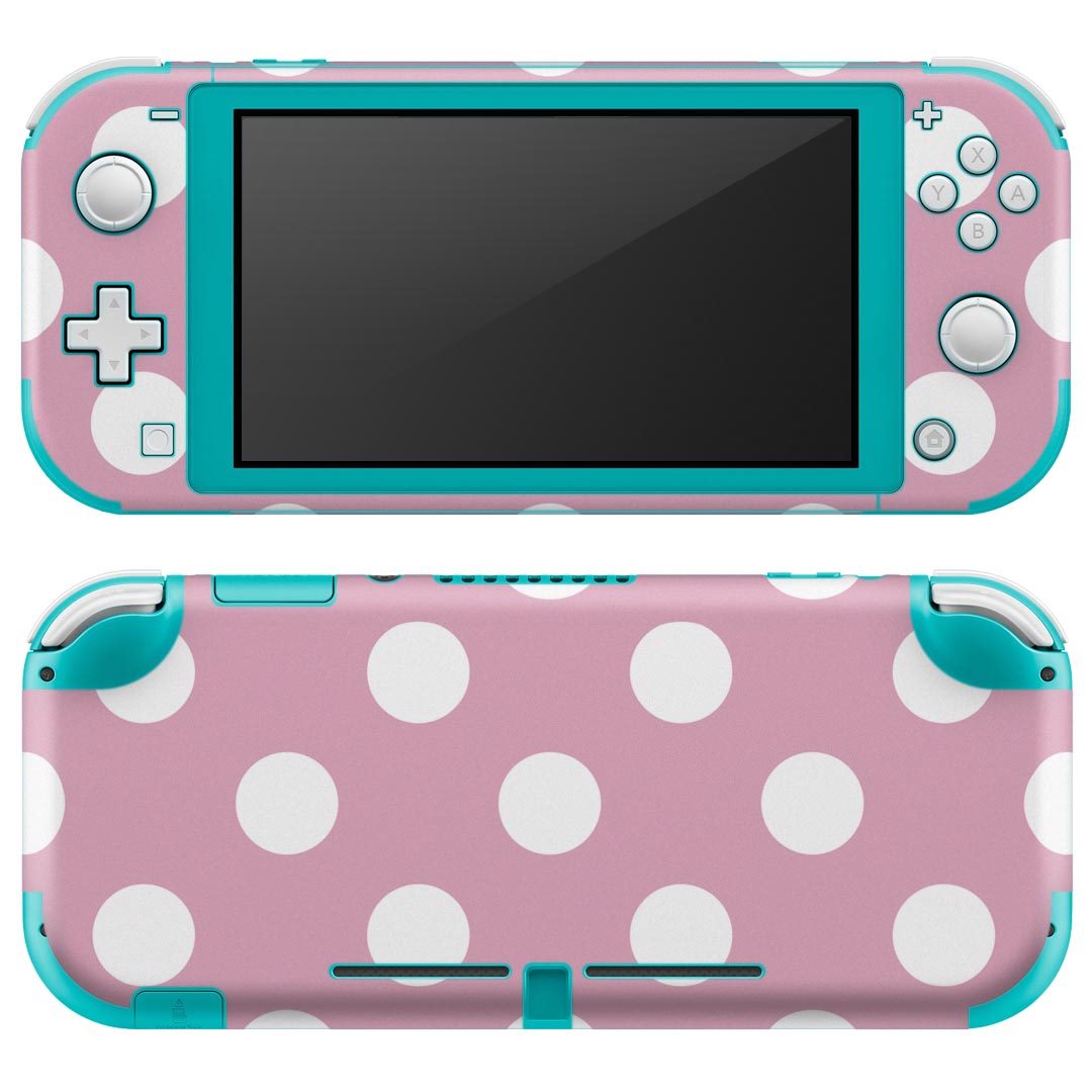 igsticker Nintendo Switch Lite 専用 デザインスキンシール 全面 ニンテンドー スイッチ ライト 専用 ゲーム機 カバー アクセサリー フィルム ステッカー エアフリー 009059 シンプル　水玉　ドット　ピンク