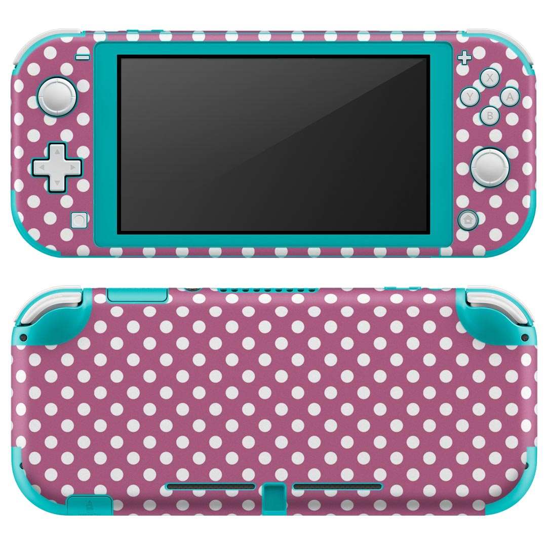igsticker Nintendo Switch Lite 専用 デザインスキンシール 全面 ニンテンドー スイッチ ライト 専用 ゲーム機 カバー アクセサリー フィルム ステッカー エアフリー 009070 シンプル　水玉　ドット　紫