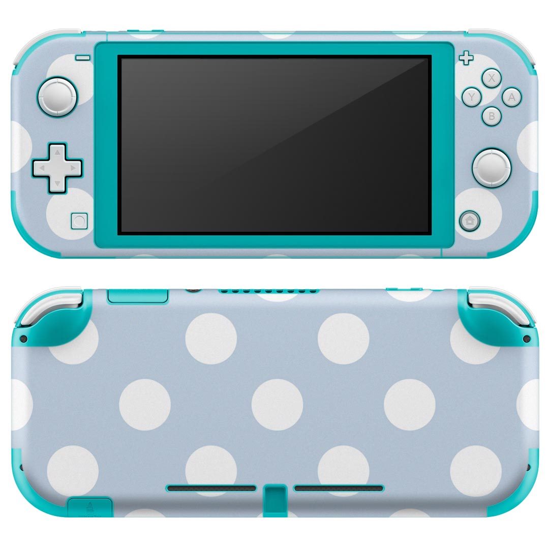 igsticker Nintendo Switch Lite 専用 デザインスキンシール 全面 ニンテンドー スイッチ ライト 専用 ゲーム機 カバー アクセサリー フィルム ステッカー エアフリー 009079 シンプル　水玉　ドット　青