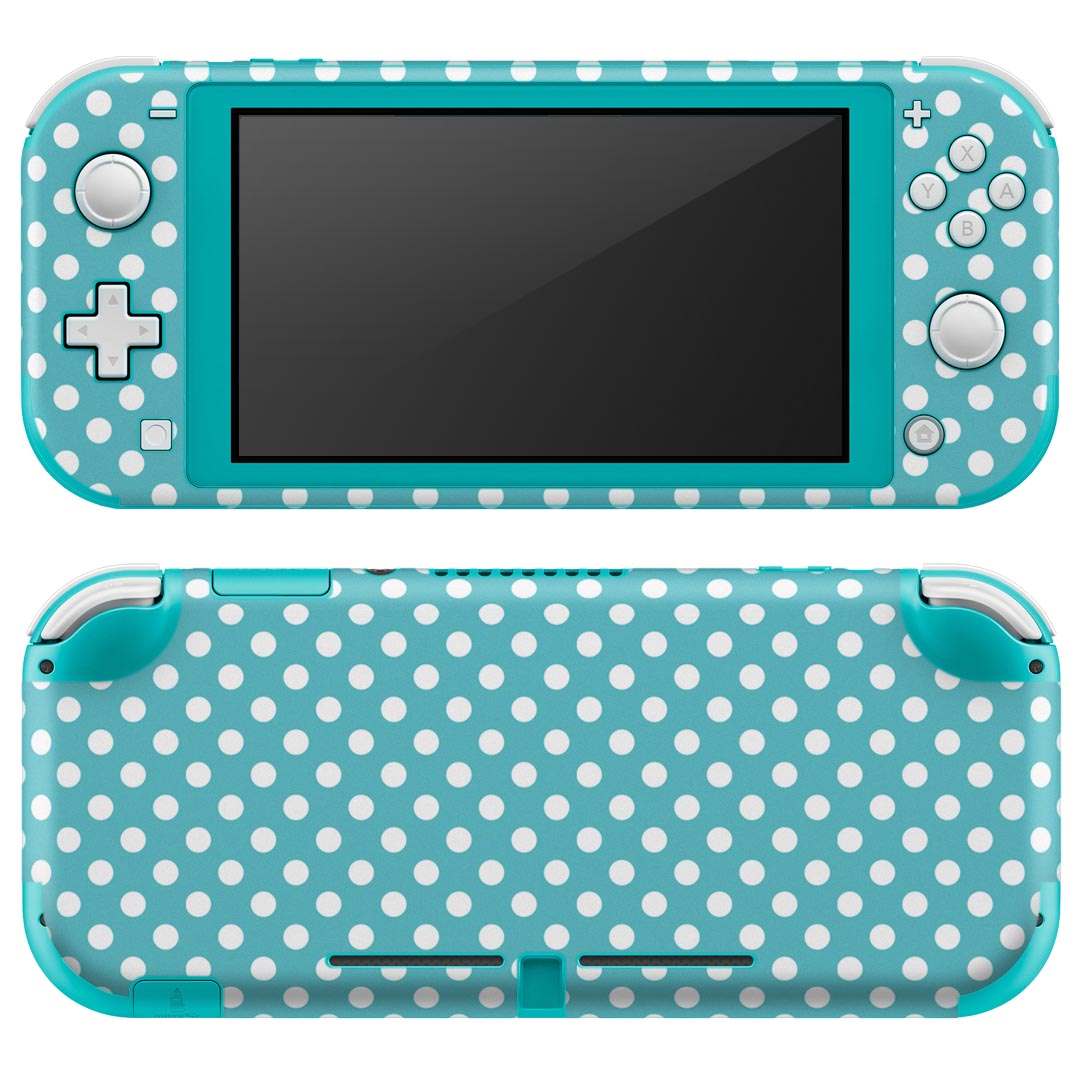 igsticker Nintendo Switch Lite 専用 デザインスキンシール 全面 ニンテンドー スイッチ ライト 専用 ゲーム機 カバー アクセサリー フィルム ステッカー エアフリー 009082 シンプル　水玉　ドット　青