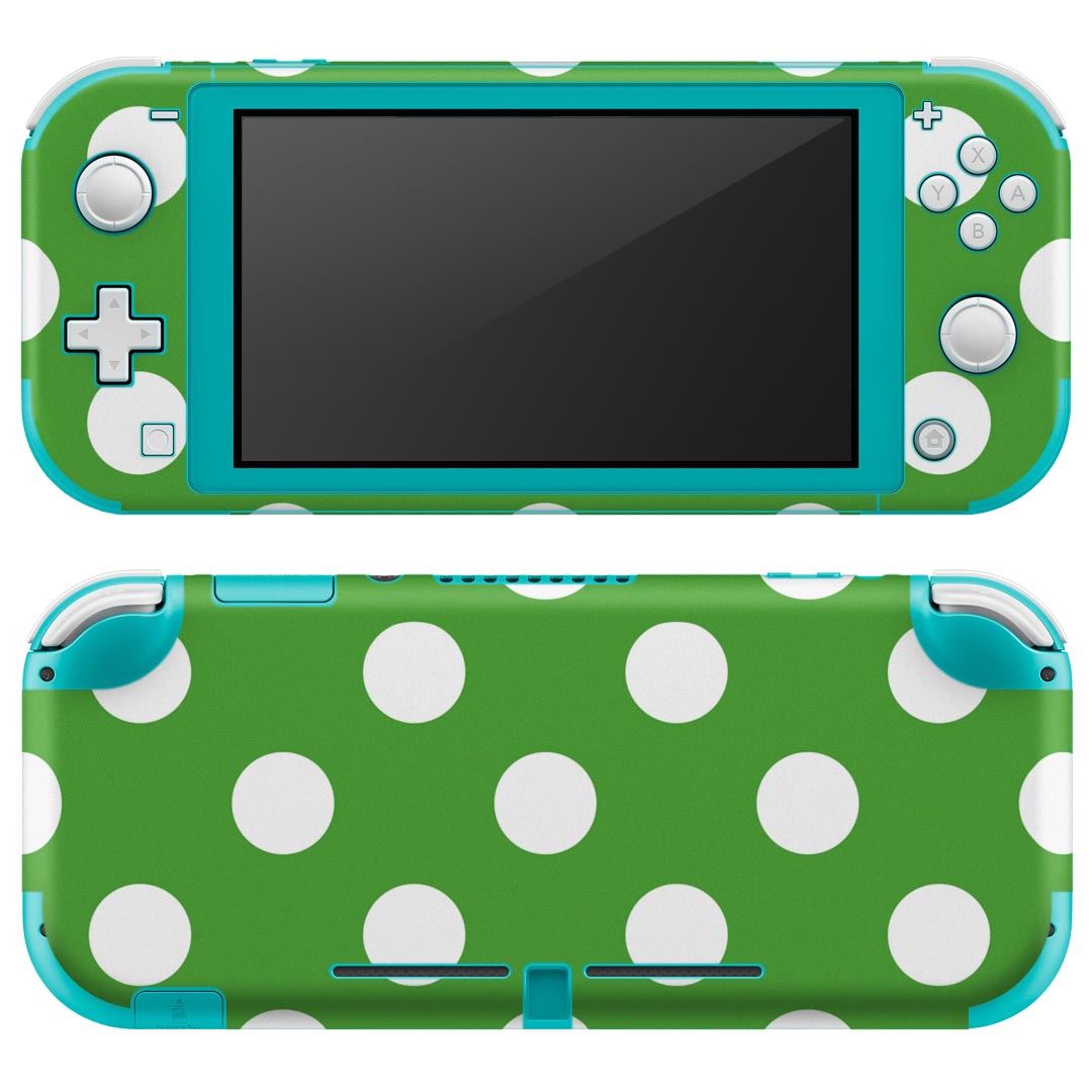 igsticker Nintendo Switch Lite 専用 デザインスキンシール 全面 ニンテンドー スイッチ ライト 専用 ゲーム機 カバー アクセサリー フィルム ステッカー エアフリー 009087 シンプル　水玉　ドット　緑