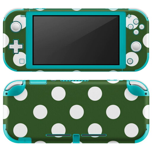 igsticker Nintendo Switch Lite 専用 デザインスキンシール 全面 ニンテンドー スイッチ ライト 専用 ゲーム機 カバー アクセサリー フィルム ステッカー エアフリー 009089 シンプル 水玉 ドット 緑