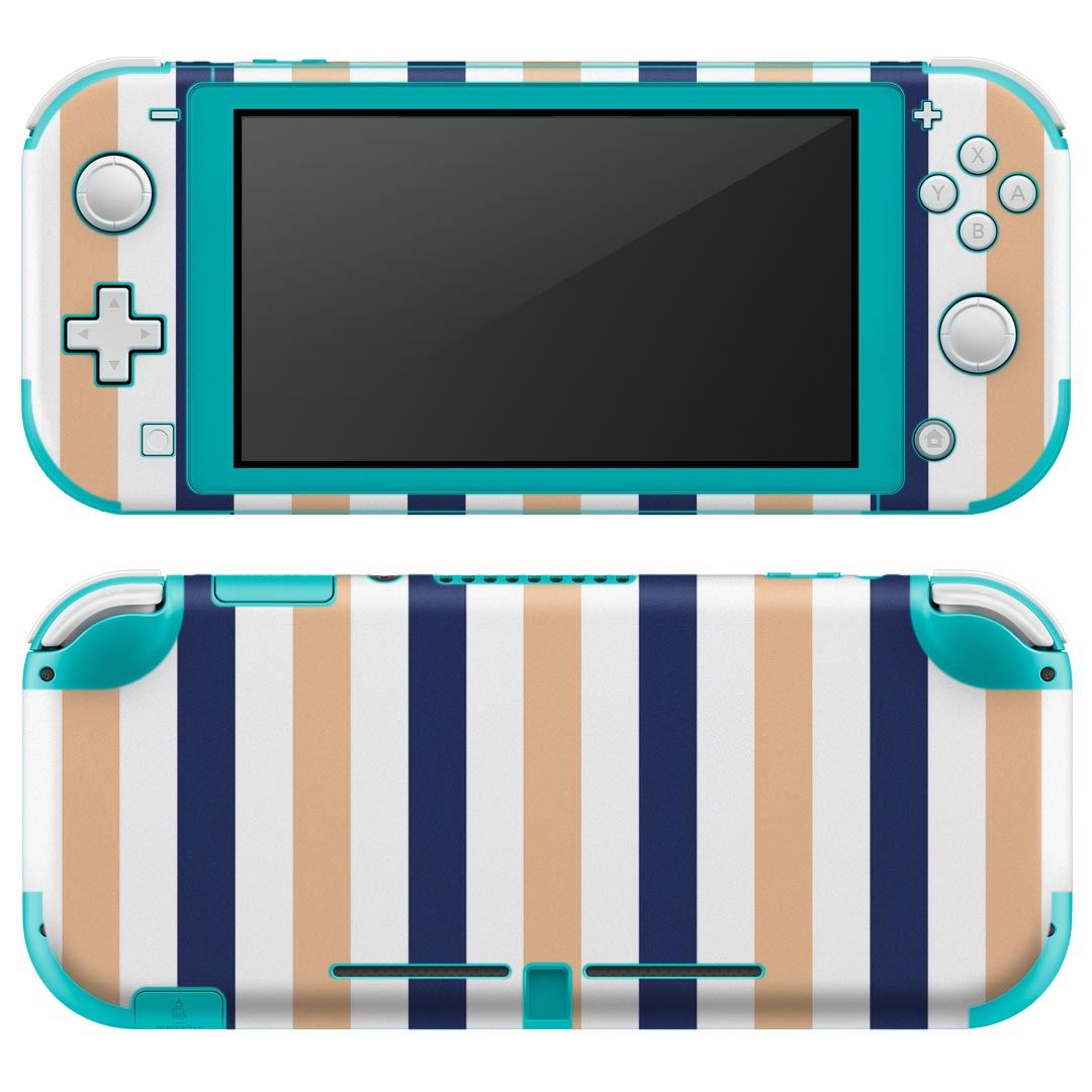 igsticker Nintendo Switch Lite 専用 デザインスキンシール 全面 ニンテンドー スイッチ ライト 専用 ゲーム機 カバー アクセサリー フィルム ステッカー エアフリー 009116 シンプル　ボーダー　カラフル