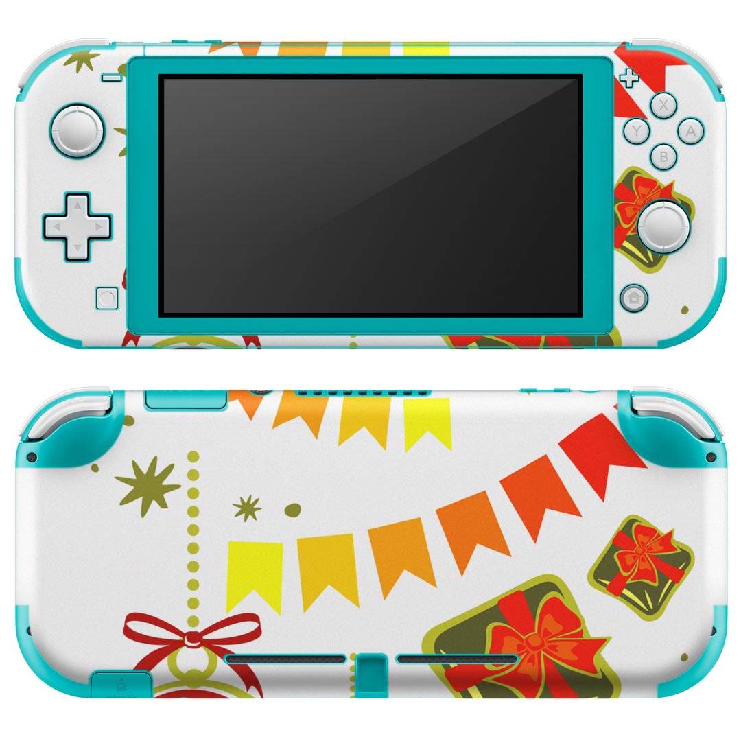 igsticker Nintendo Switch Lite 専用 デザインスキンシール 全面 ニンテンドー スイッチ ライト 専用 ゲーム機 カバー アクセサリー フィルム ステッカー エアフリー 009126 クリスマス イラスト 赤