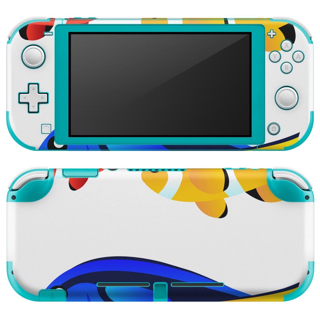 igsticker Nintendo Switch Lite 専用 デザインスキンシール 全面 ニンテンドー スイッチ ライト 専用 ゲーム機 カバー アクセサリー フィルム ステッカー エアフリー 009153 魚　カラフル　イラスト