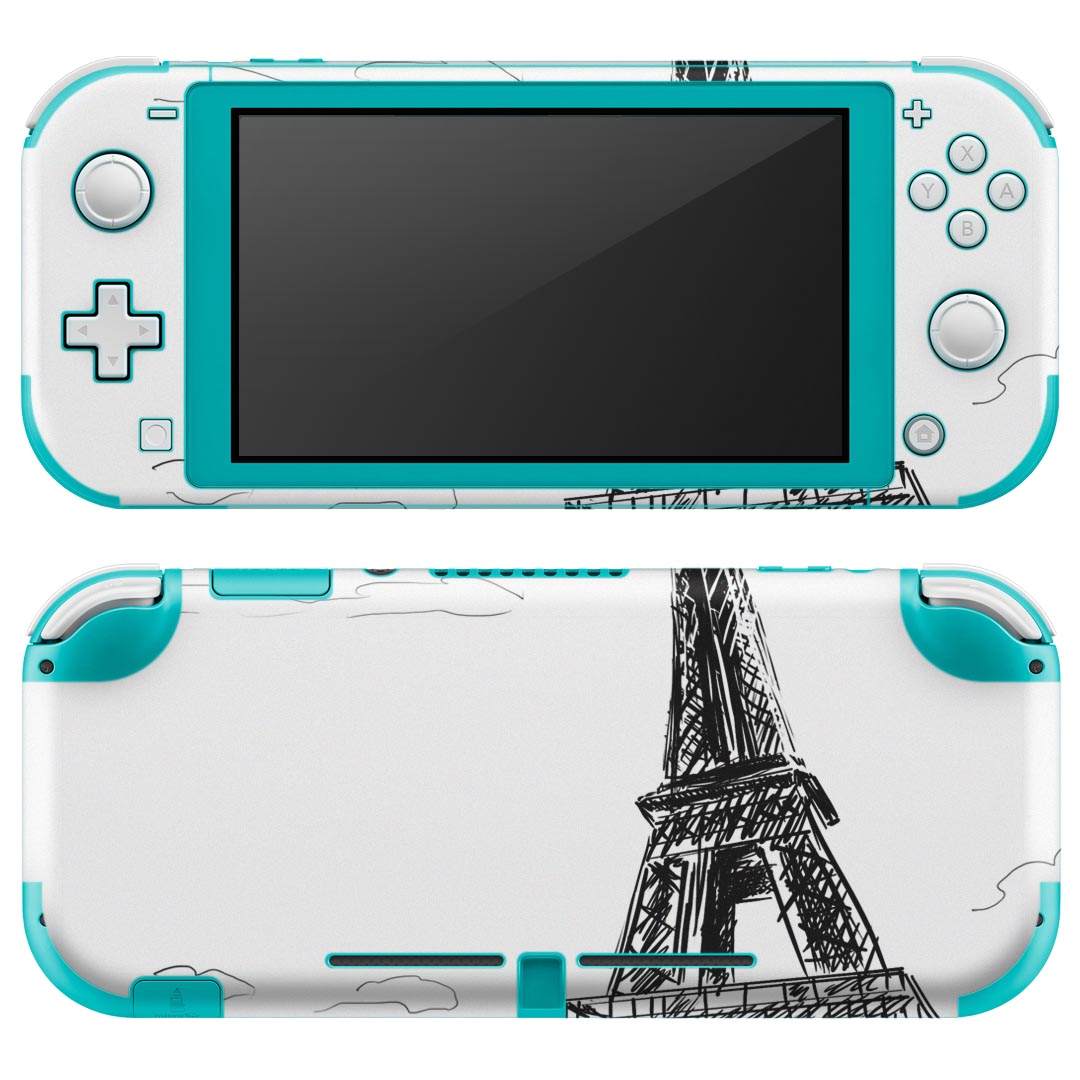 igsticker Nintendo Switch Lite 専用 デザインスキンシール 全面 ニンテンドー スイッチ ライト 専用 ゲーム機 カバー アクセサリー フィルム ステッカー エアフリー 009168 モノクロ 風景 白 黒