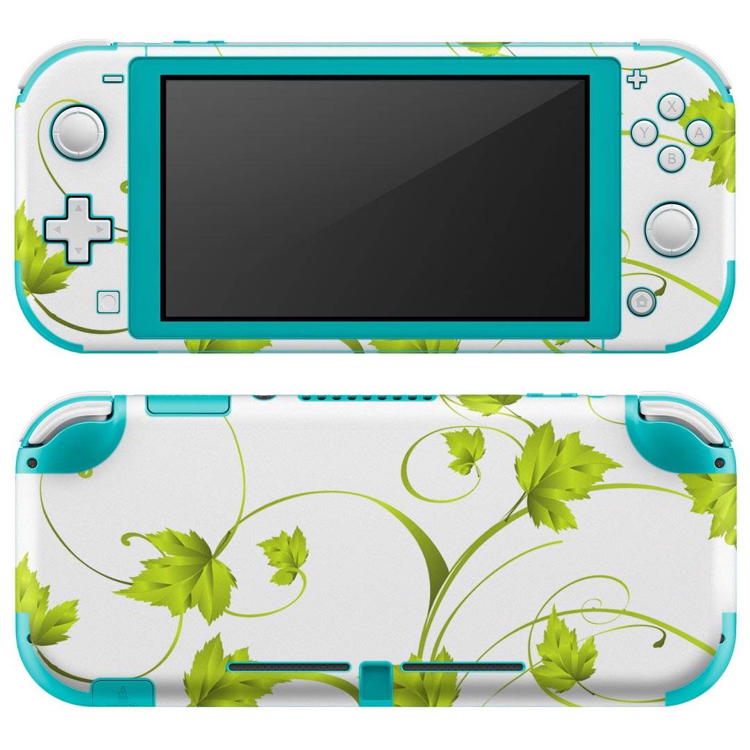 igsticker Nintendo Switch Lite 専用 デザインスキンシール 全面 ニンテンドー スイッチ ライト 専用 ゲーム機 カバー アクセサリー フィルム ステッカー エアフリー 009169 植物　緑　シンプル