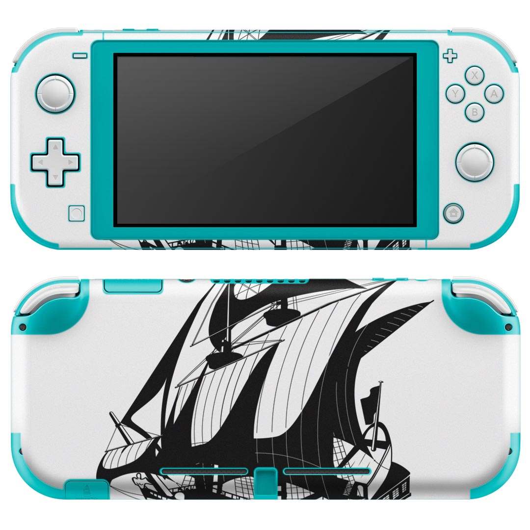 igsticker Nintendo Switch Lite 専用 デザインスキンシール 全面 ニンテンドー スイッチ ライト 専用 ゲーム機 カバー アクセサリー フィルム ステッカー エアフリー 009183 モノクロ　乗り物　白　黒