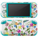 igsticker Nintendo Switch Lite 専用 デザインスキンシール 全面 ニンテンドー スイッチ ライト 専用 ゲーム機 カバー アクセサリー フィルム ステッカー エアフリー 009199 花　　カラフル