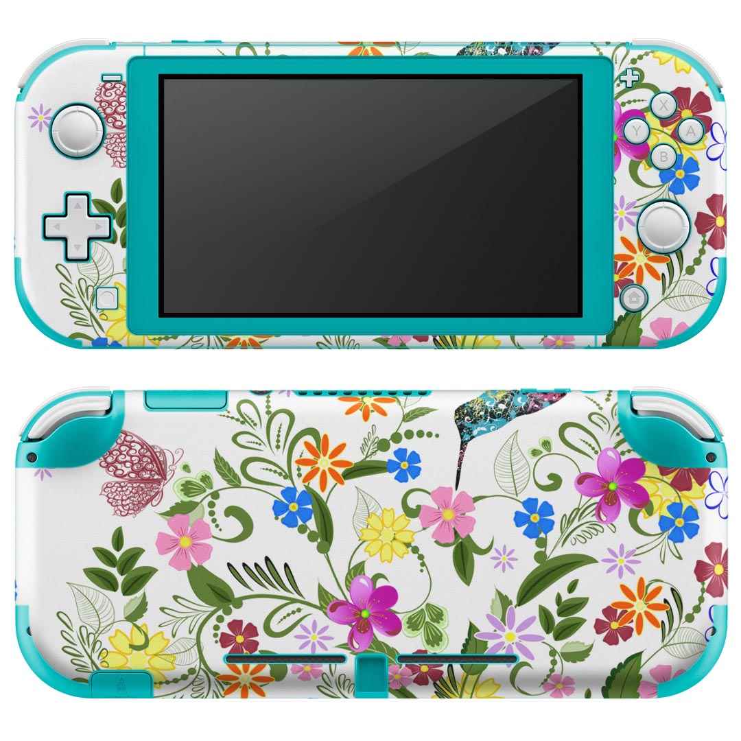 igsticker Nintendo Switch Lite 専用 デザインスキンシール 全面 ニンテンドー スイッチ ライト 専用 ゲーム機 カバー アクセサリー フィルム ステッカー エアフリー 009199 花 カラフル