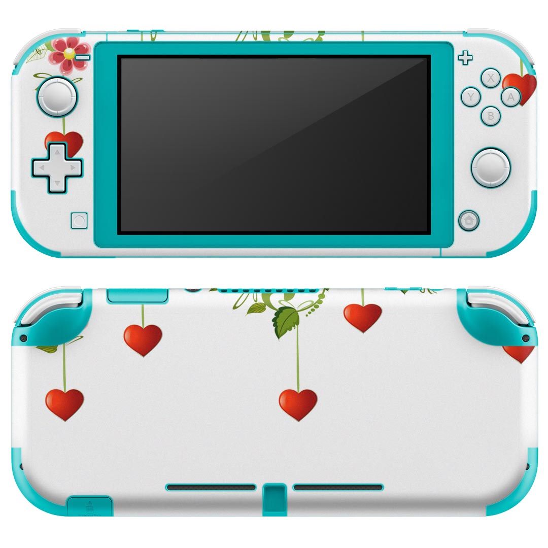 igsticker Nintendo Switch Lite 専用 デザインスキンシール 全面 ニンテンドー スイッチ ライト 専用 ゲーム機 カバー アクセサリー フィルム ステッカー エアフリー 009202 ハート 赤