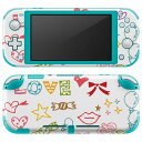 igsticker Nintendo Switch Lite 専用 デザインスキンシール 全面 ニンテンドー スイッチ ライト 専用 ゲーム機 カバー アクセサリー フィルム ステッカー エアフリー 009204 カラフル　イラスト　ハート