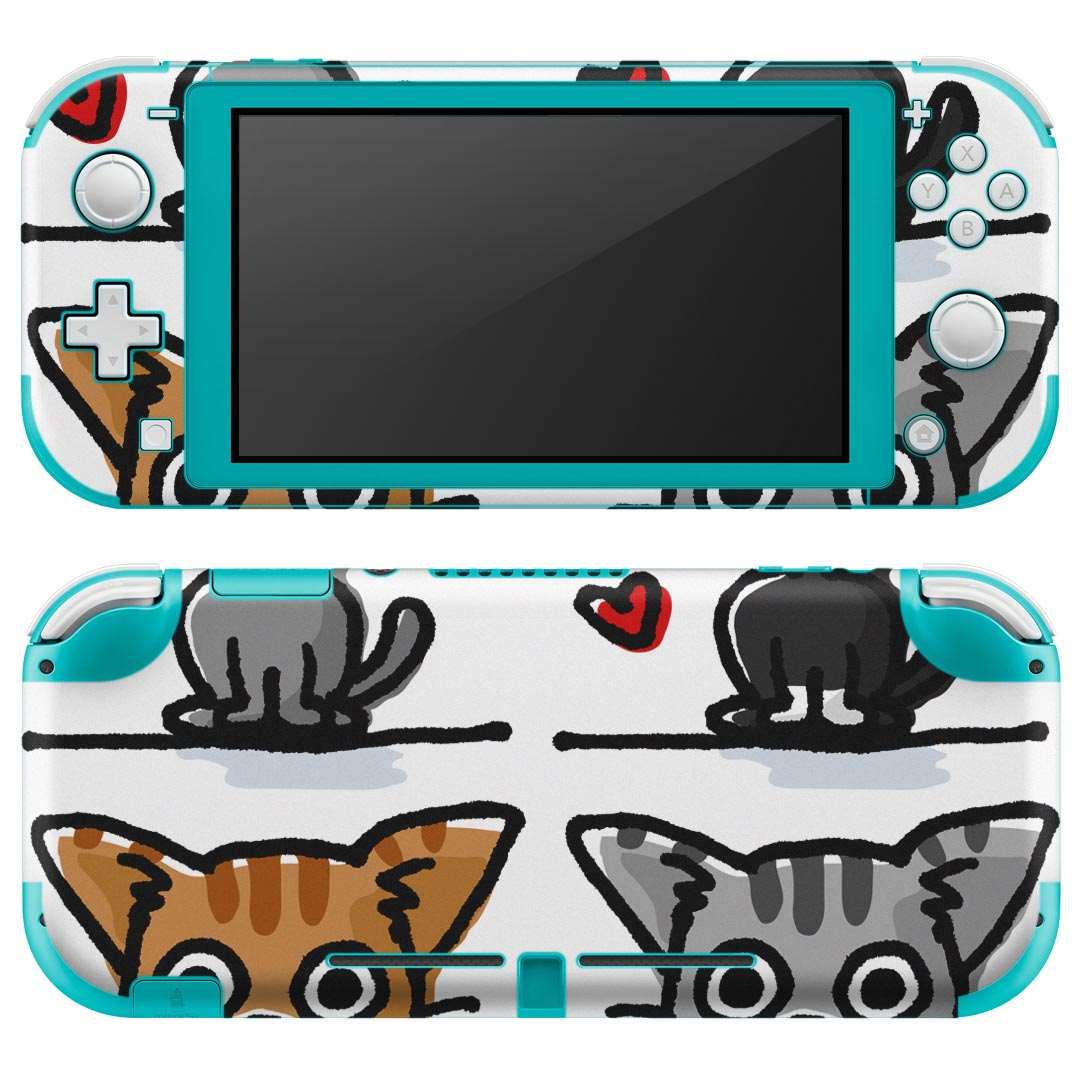 igsticker Nintendo Switch Lite 専用 デザインスキンシール 全面 ニンテンドー スイッチ ライト 専用 ゲーム機 カバー アクセサリー フィルム ステッカー エアフリー 009216 キャラクター　動物　猫