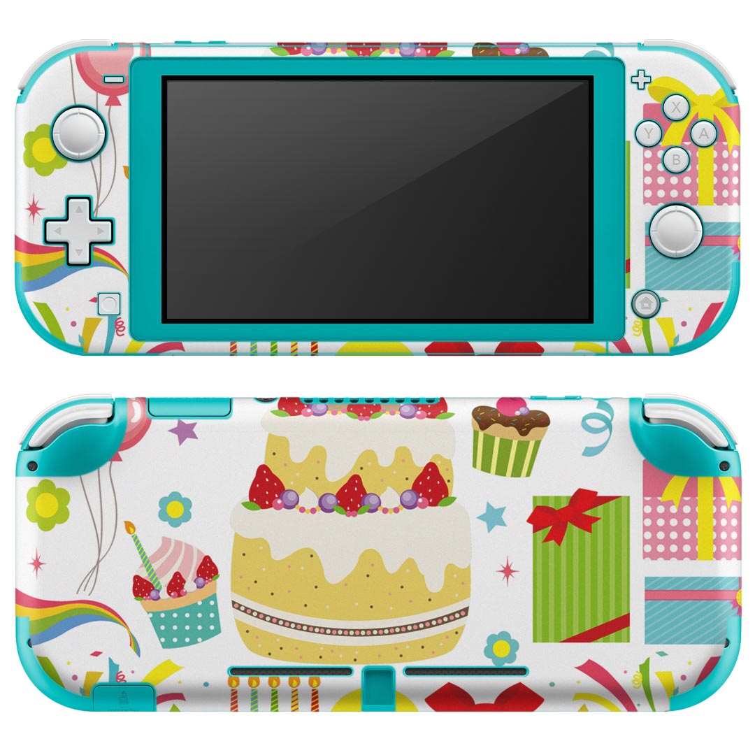 igsticker Nintendo Switch Lite 専用 デザインスキンシール 全面 ニンテンドー スイッチ ライト 専用 ゲーム機 カバー アクセサリー フィルム ステッカー エアフリー 009220 カラフル　パーティー　バースデー