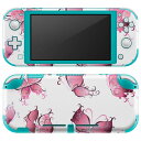 igsticker Nintendo Switch Lite 専用 デザインスキンシール 全面 ニンテンドー スイッチ ライト 専用 ゲーム機 カバー アクセサリー フィルム ステッカー エアフリー 009223 蝶 ピンク ハート|詳細画像