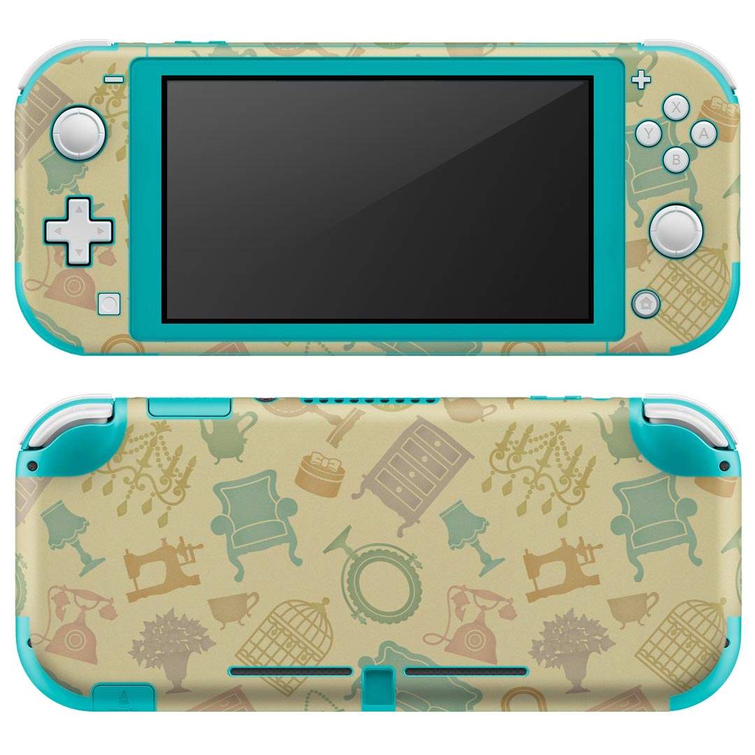 igsticker Nintendo Switch Lite 専用 デザインスキンシール 全面 ニンテンドー スイッチ ライト 専用 ゲーム機 カバー アクセサリー フィルム ステッカー エアフリー 009270 アンティーク　パステル　カラフル