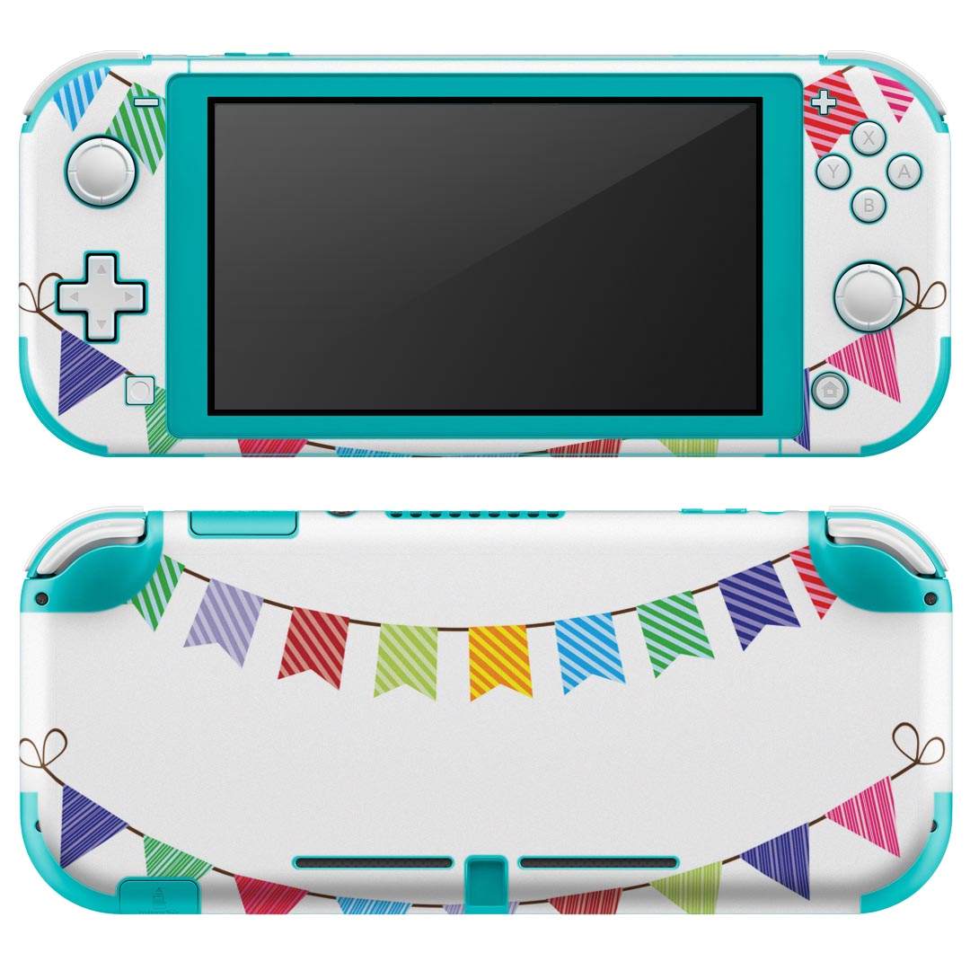igsticker Nintendo Switch Lite 専用 デザインスキンシール 全面 ニンテンドー スイッチ ライト 専用 ゲーム機 カバー アクセサリー フィルム ステッカー エアフリー 009307 パーティー　カラフル　水玉