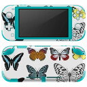 igsticker Nintendo Switch Lite 専用 デザインスキンシール 全面 ニンテンドー スイッチ ライト 専用 ゲーム機 カバー アクセサリー フィルム ステッカー エアフリー 009314 蝶 イラスト 動物(2)