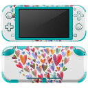 igsticker Nintendo Switch Lite 専用 デザインスキンシール 全面 ニンテンドー スイッチ ライト 専用 ゲーム機 カバー アクセサリー フィルム ステッカー エアフリー 009325 ハート カラフル 色彩