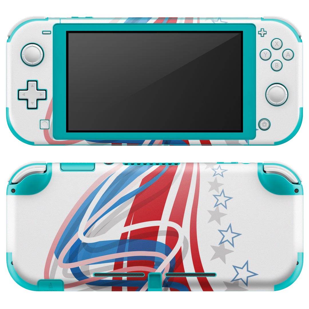 igsticker Nintendo Switch Lite 専用 デザインスキンシール 全面 ニンテンドー スイッチ ライト 専用 ゲーム機 カバー アクセサリー フィルム ステッカー エアフリー 009330 星 赤 青