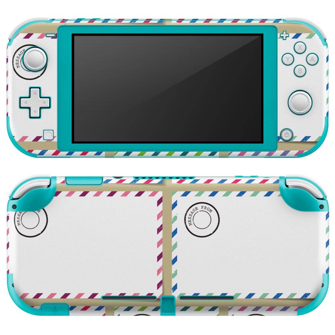 製品名 Nintendo Switch Lite専用 デザインスキンシール セット内容 Nintendo Switch Lite本体用スキンシール（裏表）各1枚 ※液晶側シールは2パーツに分かれていますニンテンドースイッチライト専用です。据え置き機のSwitch本体やJoyコンには対応していません。 商品特徴 3M社製の再剥離性シートを素材に採用し、細かな位置調整がしやすく貼り直しが容易です。また、エアフリーでもありますので気泡が簡単に逃げるので、キレイに貼ることができます。専用の業務プリンターを使い、商品画像と遜色のない美しい印刷仕上がり。 注意事項 画像はサンプルですので、ご覧の環境によっては多少色味に違いを感じる場合がございます。 イメージと違った、モニターと色味が異なるという理由での交換や返金はご対応出来かねます。スキンシールのみの販売で、ニンテンドースイッチ本体などは付属しません。シワができた場合、ドライヤーなどで軽く温め、外側に向けてシワを伸ばすように貼ってください。初回貼付時の位置調整や貼り直しは可能ですが、しっかりと押し付けて接着させた後の再剥離、再利用は保証しておりません。また接着部に油分や汚れが付着しますと角の部分は剥がれやすくなりますので、貼付時はあまり触れないようにご注意ください。無地のセミグロスシートにデザインをプリントした商品で、デコなどの加工はございません。 凹凸や光沢があるように見えたり布地や金属を素材にしたように見える商品もありますが、デザインの図版によるものです。印刷時に微妙な画像のズレが生じる場合がございます。ご注文後に1点1点制作する受注生産品の為、不良品以外のご返品や交換は固くお断りします。 商品発送 完全受注生産のハンドメイド商品となりますので、既製品と比べて発送までお時間を頂いています。 基本的に決済確認後2?3営業日、最大で10営業日での発送となります。繁忙期や休業日明けの場合はさらに時間がかかる場合があります。 その際には別途メールにてご連絡致します。メール便の場合、発送日から到着までに2?4日ほどかかる場合が多く、紛失などの保障もご対応できかねます。あらかじめご了承下さい。