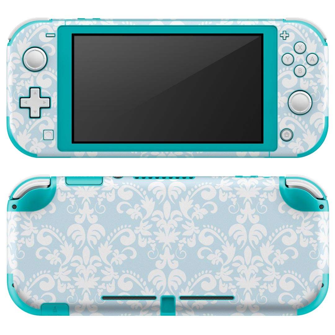 igsticker Nintendo Switch Lite 専用 デザインスキンシール 全面 ニンテンドー スイッチ ライト 専用 ゲーム機 カバー アクセサリー フィルム ステッカー エアフリー 009403 エレガント　青　模様