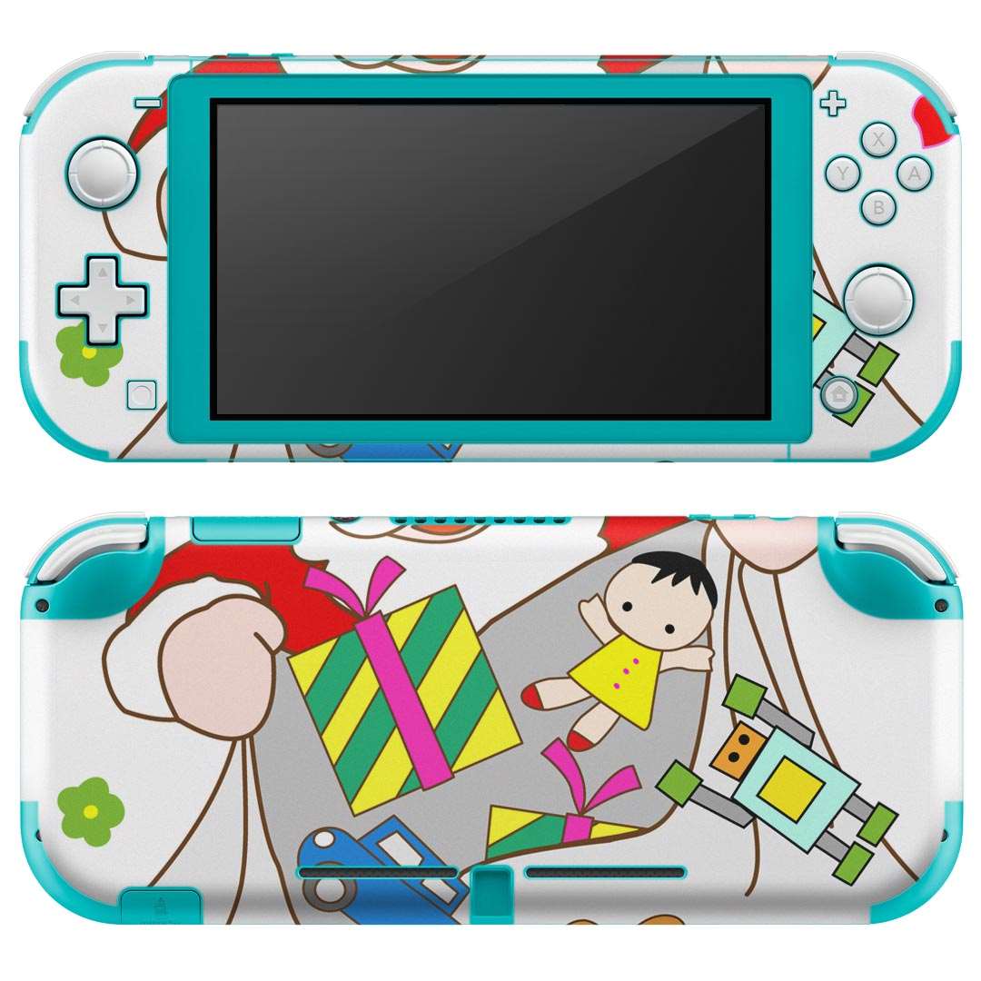 igsticker Nintendo Switch Lite 専用 デザインスキンシール 全面 ニンテンドー スイッチ ライト 専用 ゲーム機 カバー アクセサリー フィルム ステッカー エアフリー 009440 クリスマス　サンタ　カラフル