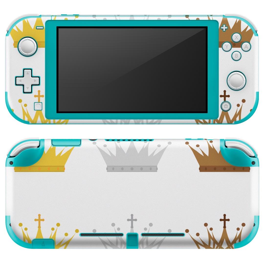 igsticker Nintendo Switch Lite 専用 デザインスキンシール 全面 ニンテンドー スイッチ ライト 専用 ゲーム機 カバー アクセサリー フィルム ステッカー エアフリー 009505 王冠　金　銀　銅