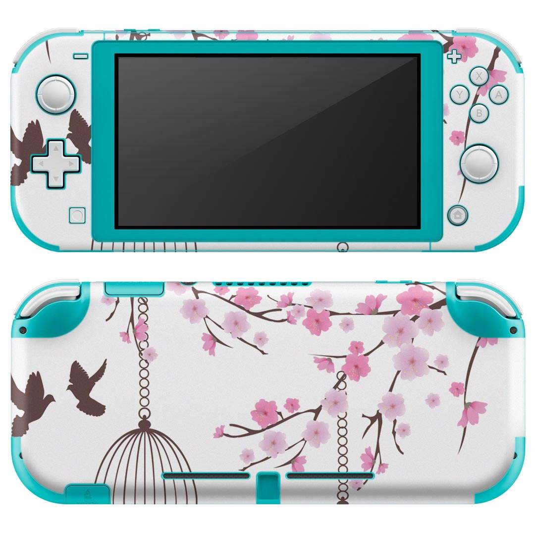 igsticker Nintendo Switch Lite 専用 デザインスキンシール 全面 ニンテンドー スイッチ ライト 専用 ゲーム機 カバー アクセサリー フィルム ステッカー エアフリー 009507 鳥 ピンク