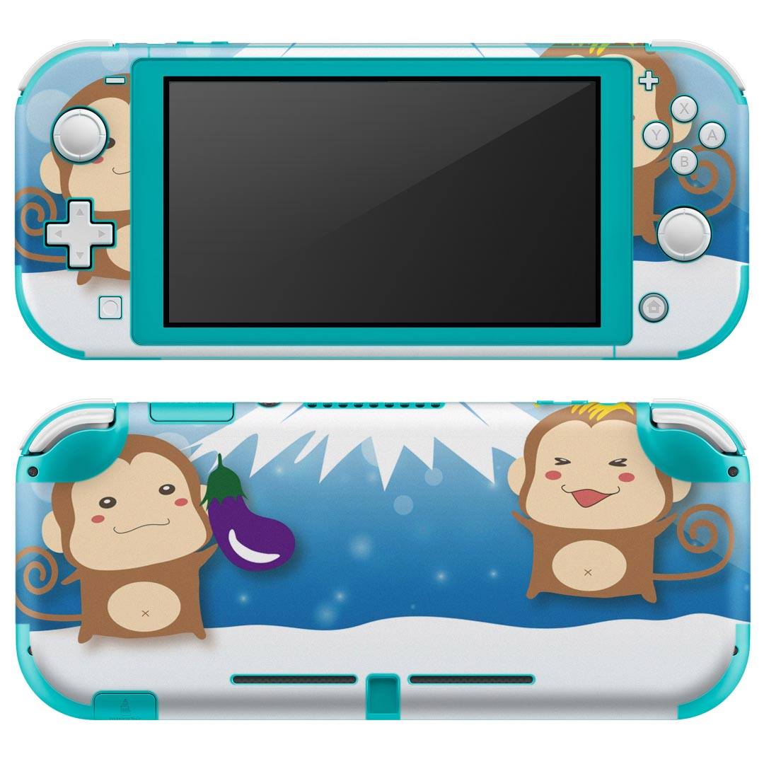 igsticker Nintendo Switch Lite 専用 デザインスキンシール 全面 ニンテンドー スイッチ ライト 専用 ゲーム機 カバー アクセサリー フィルム ステッカー エアフリー 009535 富士山 動物 猿