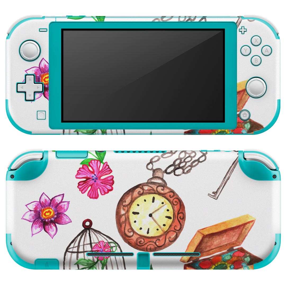 igsticker Nintendo Switch Lite 専用 デザインスキンシール 全面 ニンテンドー スイッチ ライト 専用 ゲーム機 カバー アクセサリー フィルム ステッカー エアフリー 009540 　時計　アンティーク