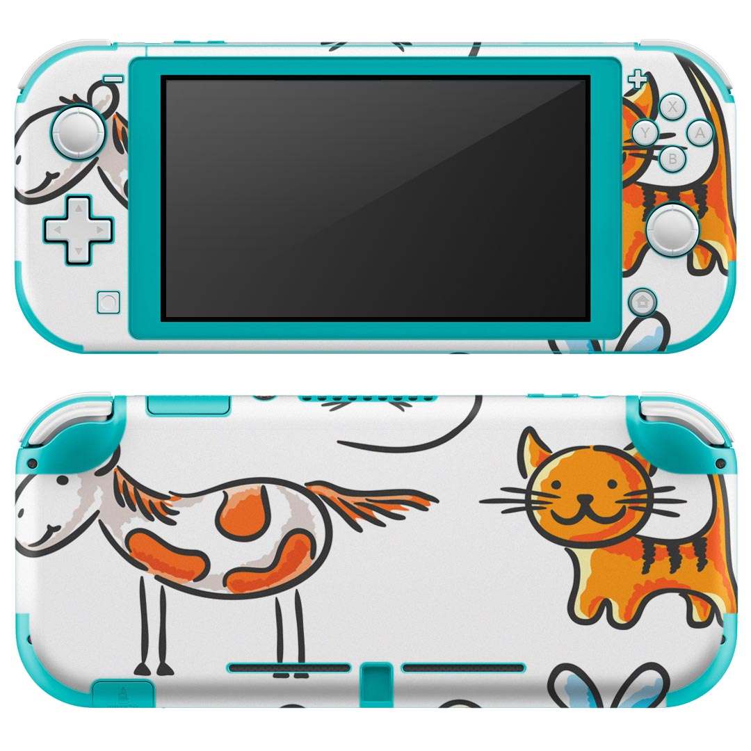 igsticker Nintendo Switch Lite 専用 デザインスキンシール 全面 ニンテンドー スイッチ ライト 専用 ゲーム機 カバー アクセサリー フィルム ステッカー エアフリー 009563 動物　キャラクター